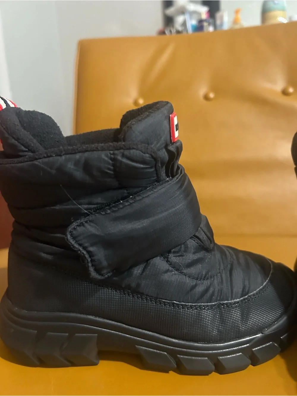 Hunter Kids Black Puffer Winter Boots
